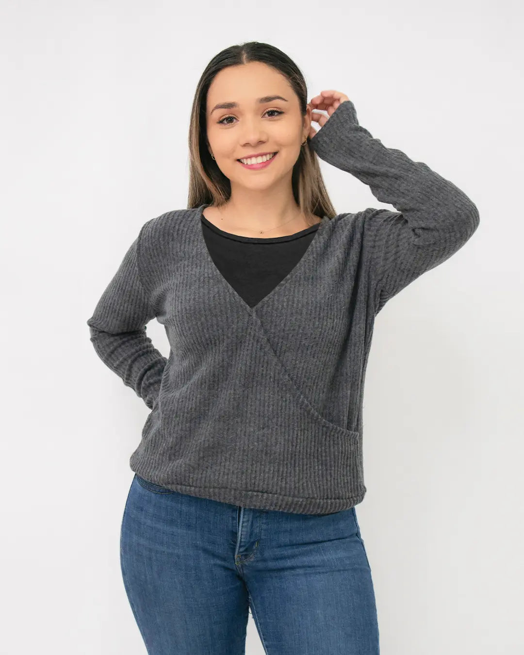 Blusa suéter traslapado Blusa suéter traslapado