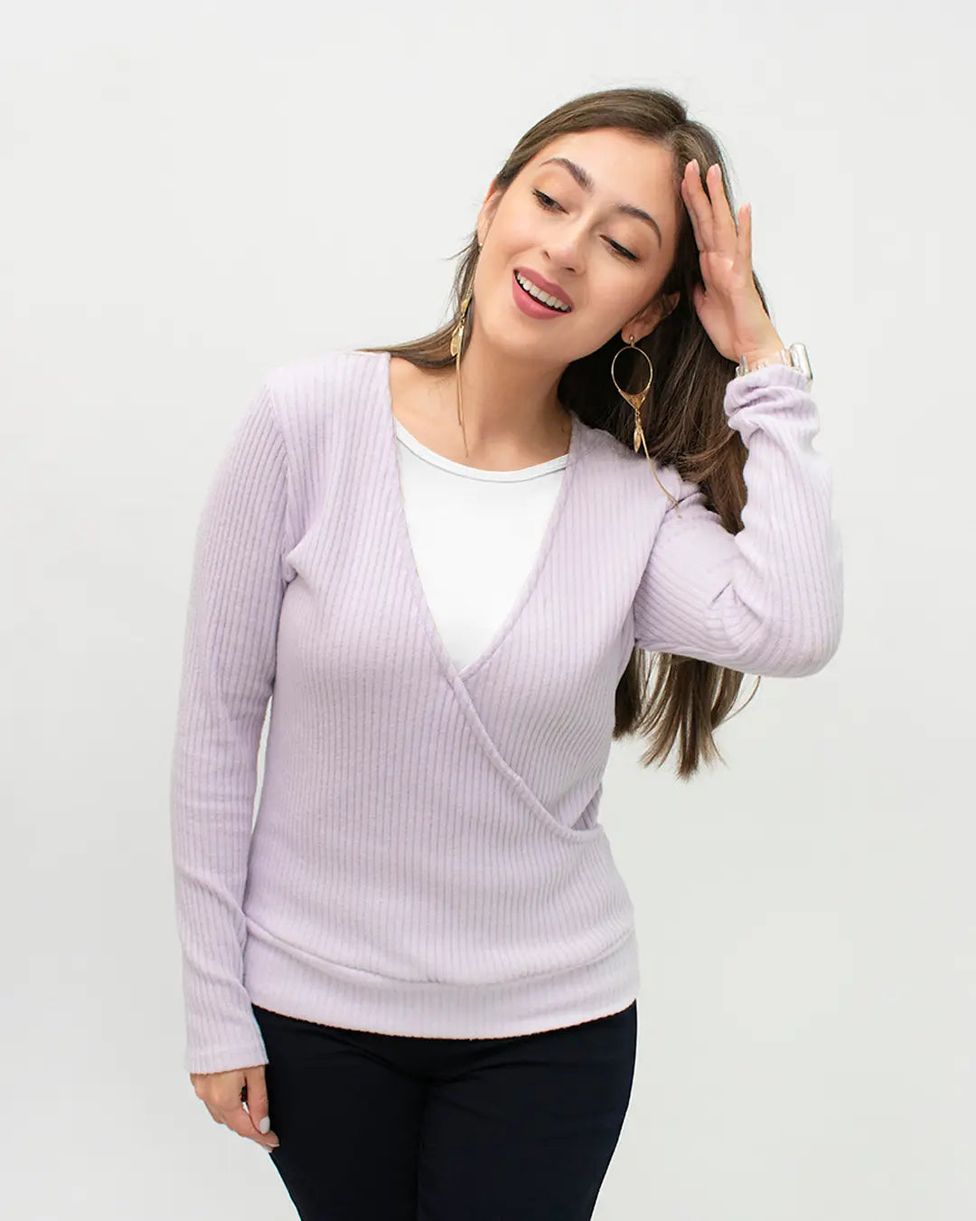 Blusa suéter traslapado Blusa suéter traslapado