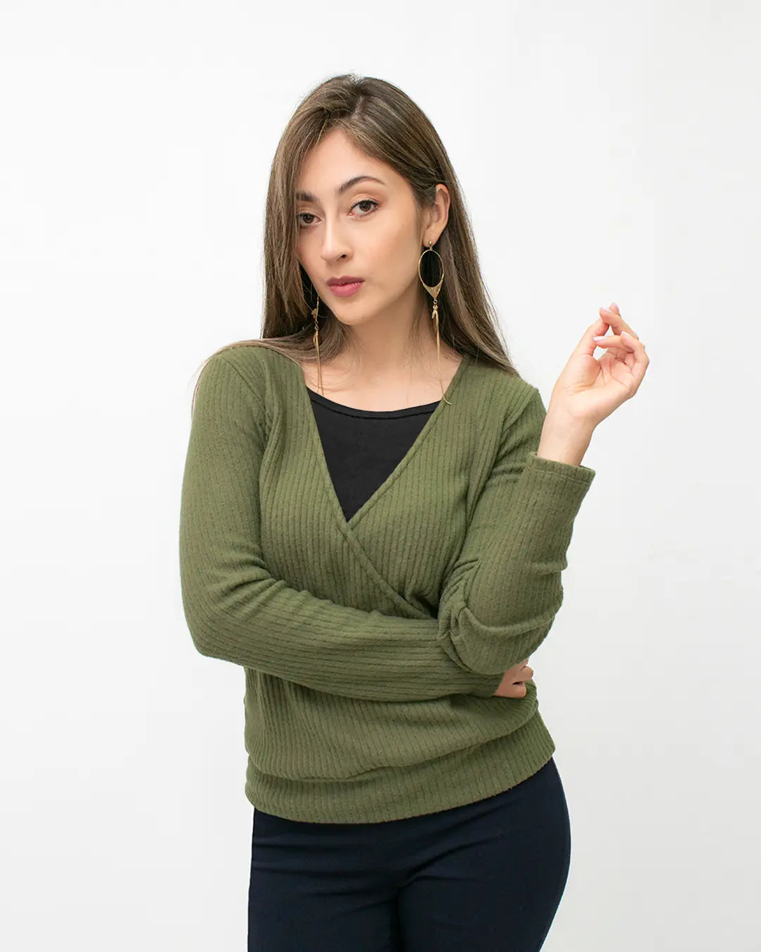 Blusa suéter traslapado Blusa suéter traslapado