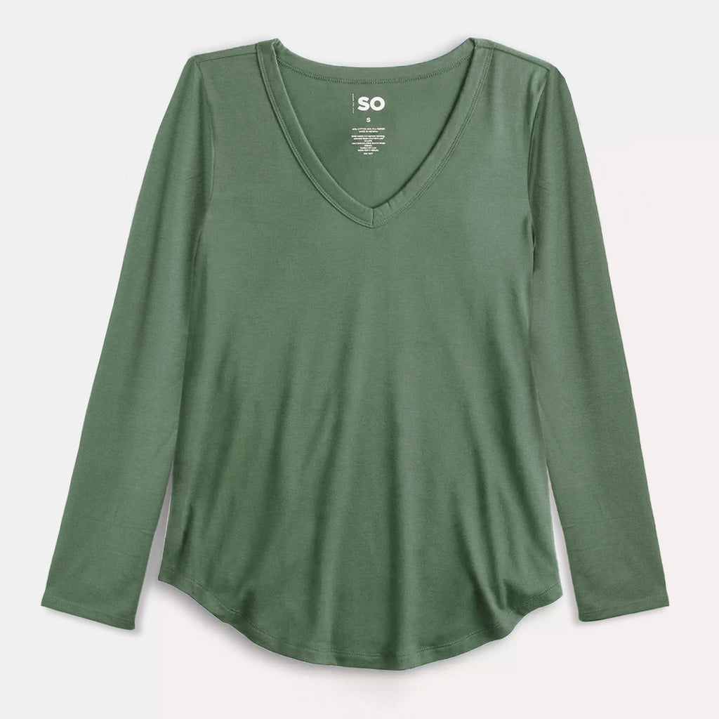 Blusa lady manga larga cuello V