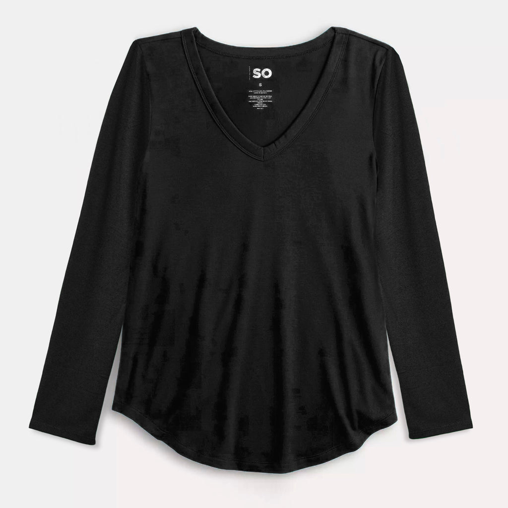 Blusa lady manga larga cuello V