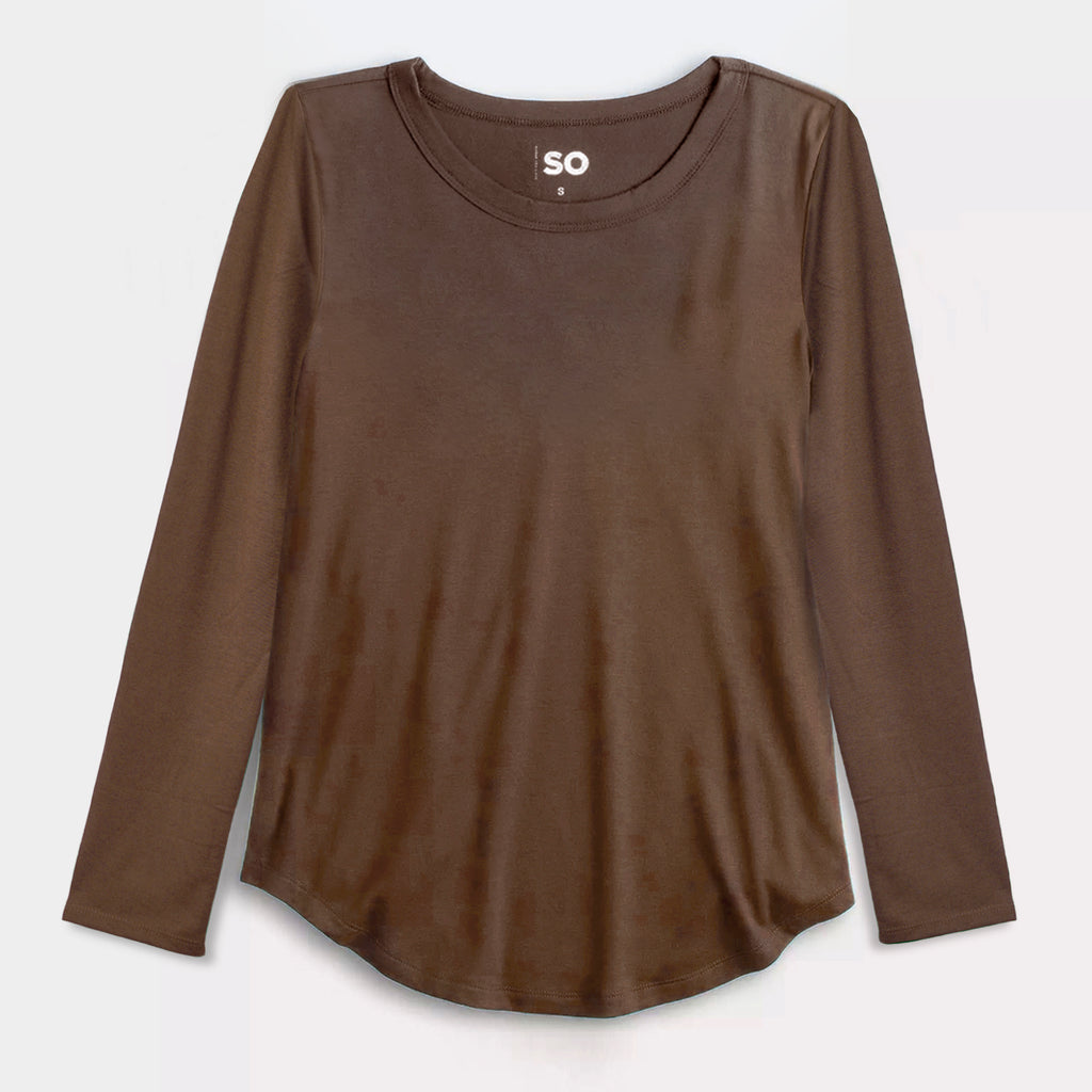 Blusa lady manga larga cuello redondo