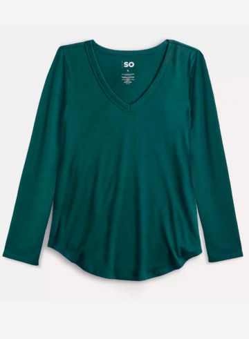 Blusa Lady manga larga cuello V