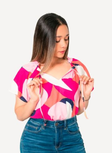 Blusa estampada rosada