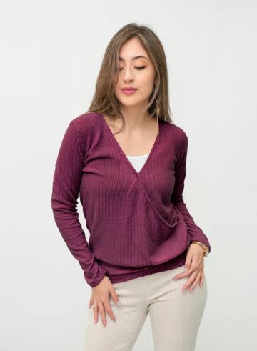 Blusa suéter traslapado