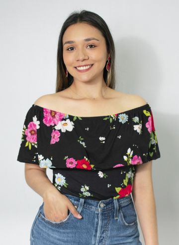 Blusa campesina floreada
