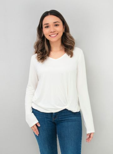 Blusa manga larga de nudo ivory