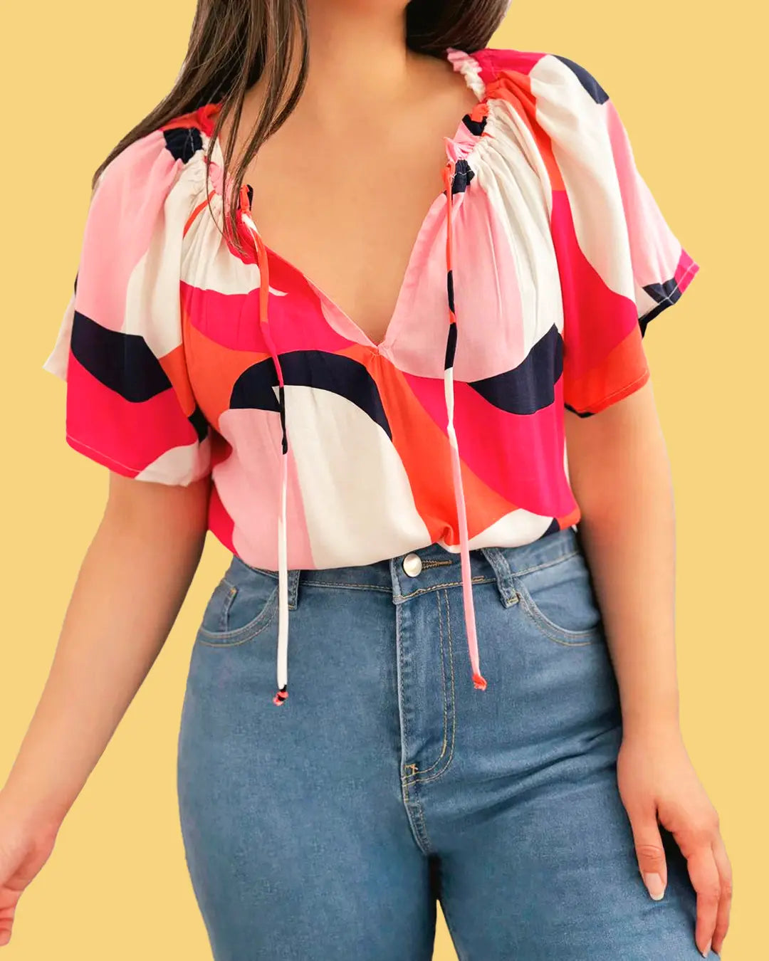 Blusa estampada rosada