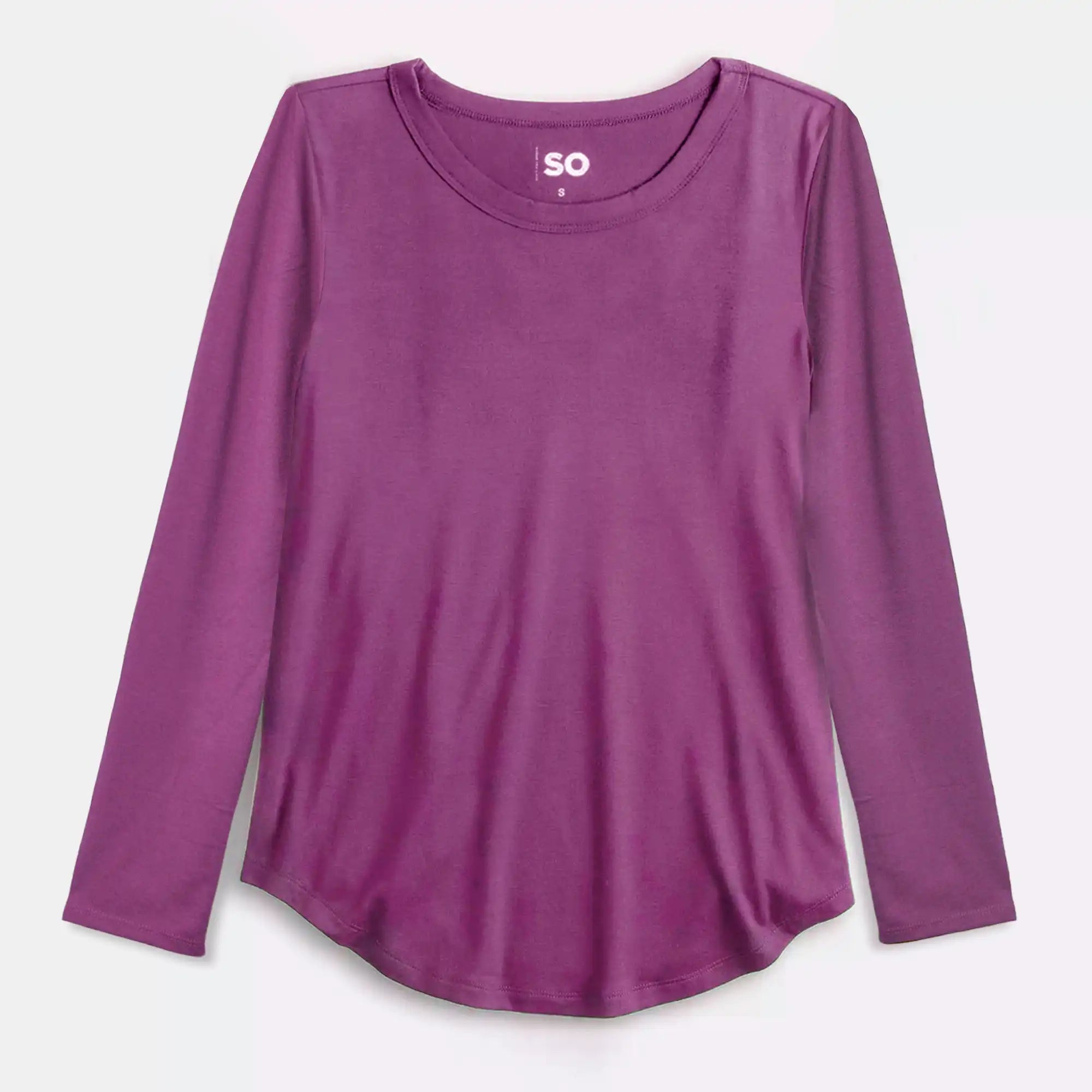 Lady's long-sleeved round-neck blouse