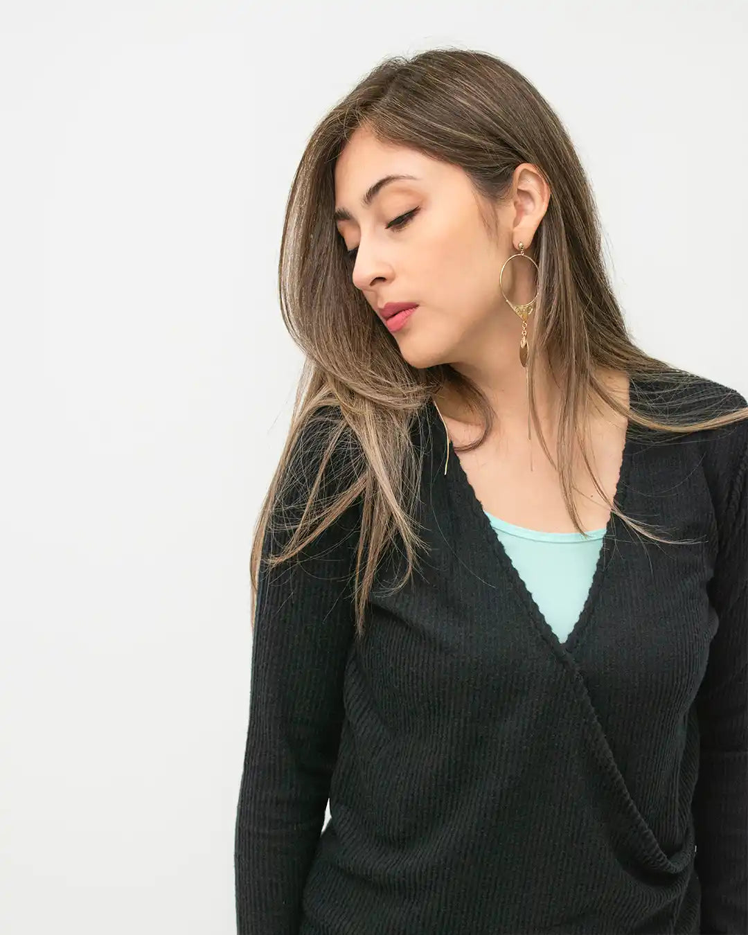 Blusa suéter traslapado
