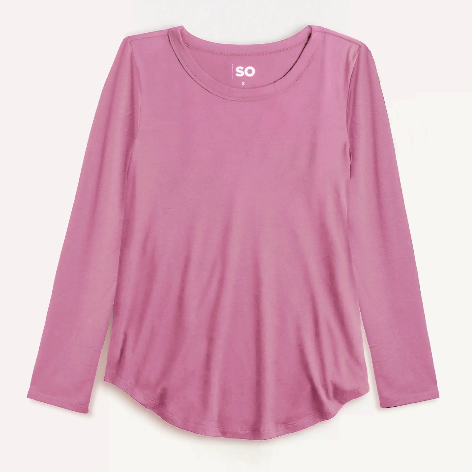 Lady's long-sleeved round-neck blouse